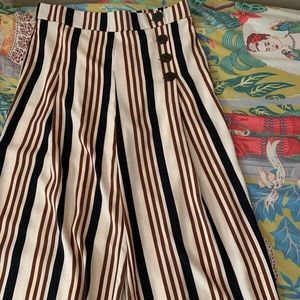 Wide legged stripped pants
